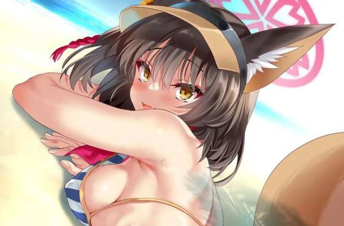 Iori Shiromi's Swimsuit Blowjob Ecstasy in Blue Archive: Tail-Tugging Temptation with Sensei