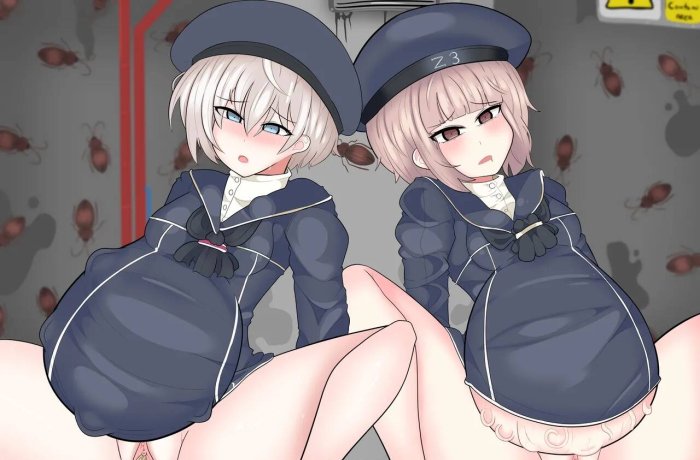 Z1's Wild Futanari Orgy in Kantai Collection: Lolicon Impregnation with Z3, Teitoku, and Bismarck