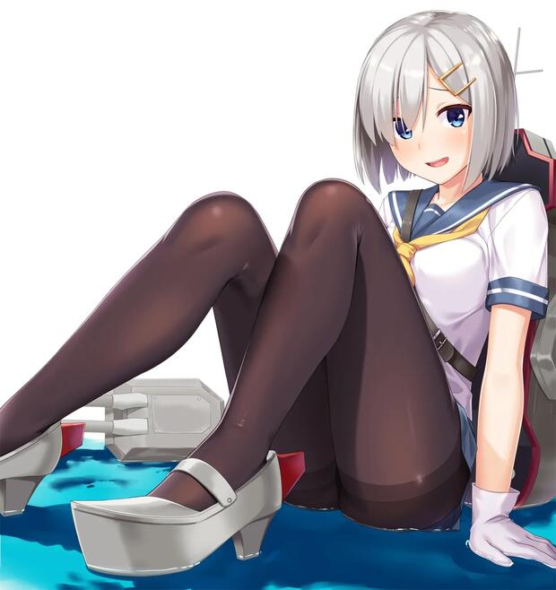 Hamakaze's Steamy Schoolgirl Threesome in Kantai Collection: Big Breasts, Pantyhose, and Sex Toys with Teitoku and Kashima - pic 3