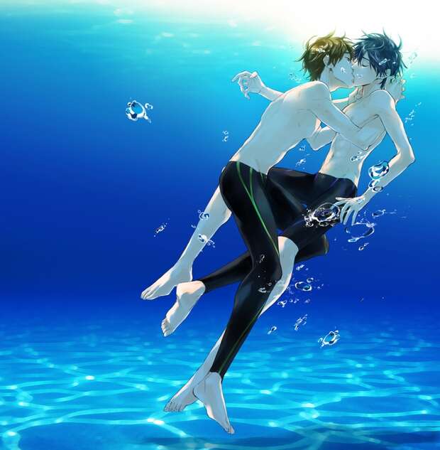 Makoto Tachibana's Anal Desires Unleashed in Free! Yaoi Swim Session with Haruka Nanase - pic 1