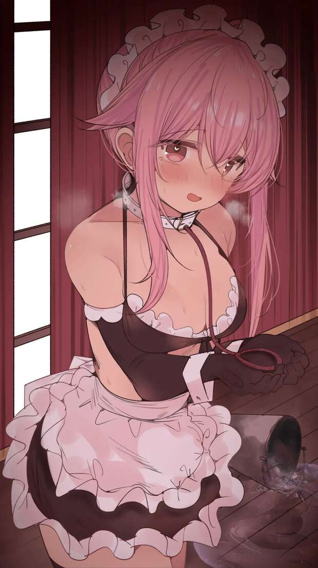 Harusame's Kantai Collection Corruption: Dickgirl Maid Dominates Teitoku with Big Breasts and Sole Male Temptation - pic 1