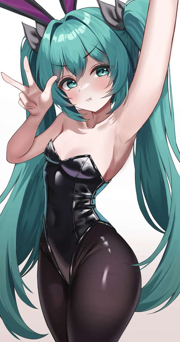 Miku Hatsune's Vocaloid Orgy: Twintailed Diva Dominates FFM Threesome with Rin Kagamine in Exhibitionist Stockings Showdown - pic 1