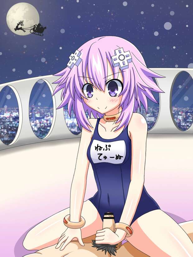 Neptune's Yuri Orgy: Small Breasts & Lactation Fuel Futanari Frenzy in Hyperdimension Neptunia - pic 1