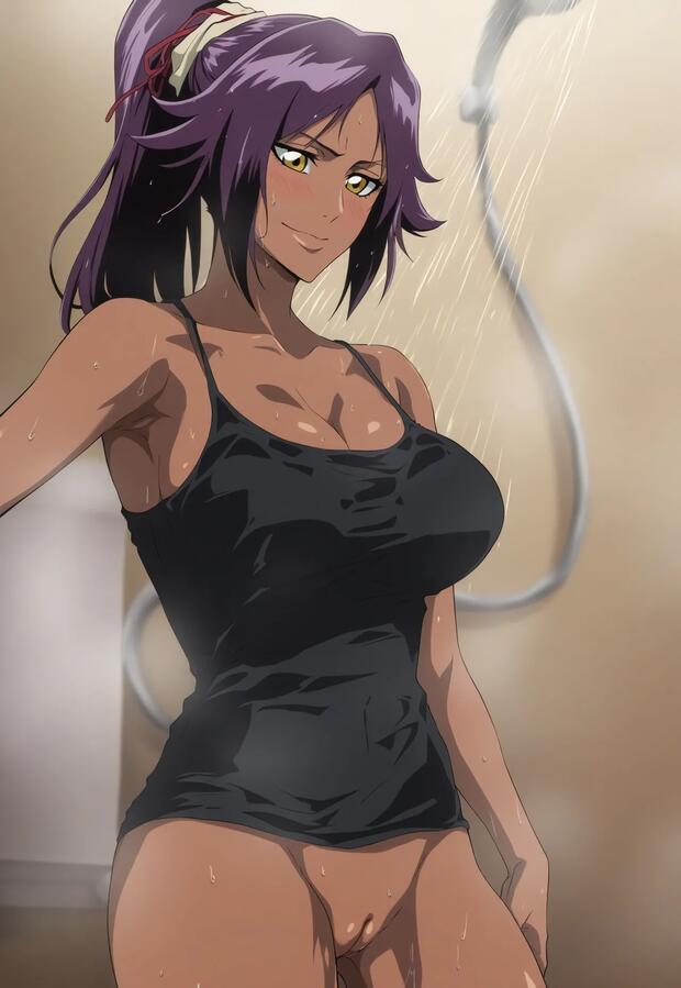 Yoruichi Shihoin Unleashes Futanari Fury in Bleach with Dark Skin Orgy Involving Soi Fon and More - pic 1
