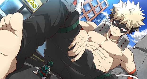 Katsuki Bakugou's Explosive Yaoi Orgy: My Hero Academia's Hottest Anal and Gender Bender Scenes with Izuku Midoriya and Eijirou Kirishima - pic 4