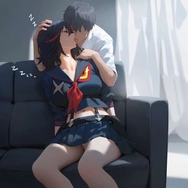 Ryuuko Matoi's Forbidden Desires Unleashed in Kill La Kill: Bound, Fucked, and Dominated by Satsuki Kiryuuin in Thigh-High Boots Orgy - pic 2