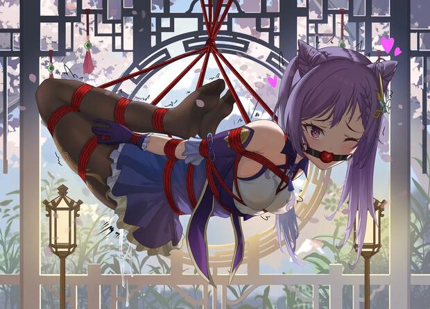 Konata Izumi's Lucky Star Lolicon Seduction vs Keqing's Genshin Impact Futanari Impregnation: Who Wins in Erotic Bondage Ecstasy? - pic 5