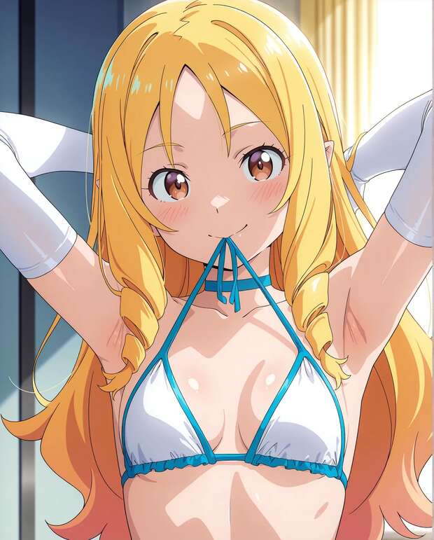 Asuna Ichinose's Blue Archive Bust Battles Elf Yamada's Eromanga Sensei Seduction - pic 1