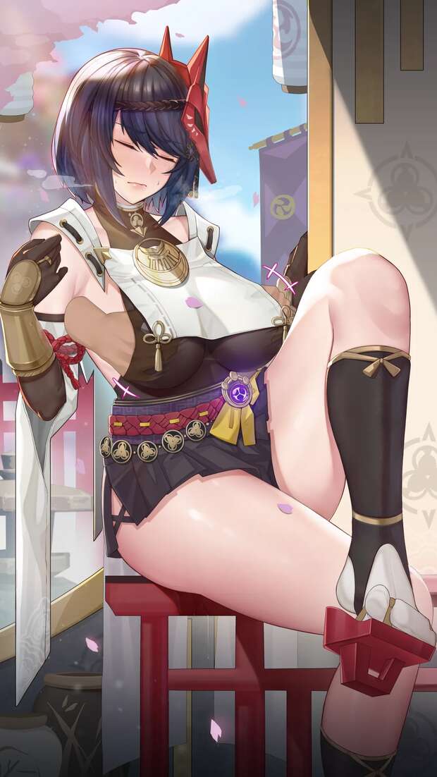 Sara Kujou Hentai Exposed: Genshin Impact's Tengu Temptress in XXX Ecstasy - pic 1