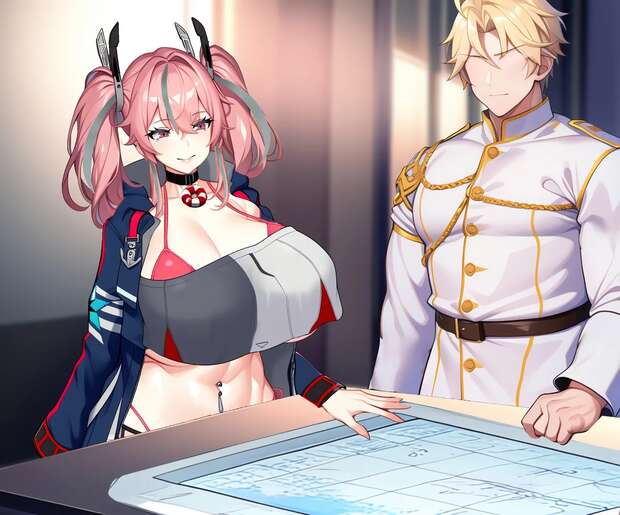 Bremerton Hentai Guide: Azur Lane's Busty Twintails in XXX Ecstasy - pic 1