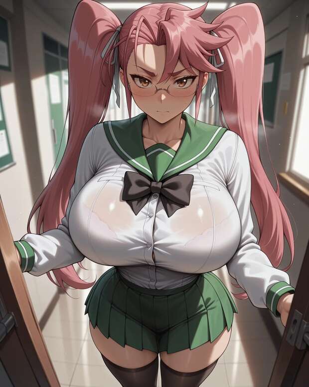 Saya Takagi Hentai Exposed: Highschool of the Dead XXX Scenes with Big Breasts & Mind Break pic 8