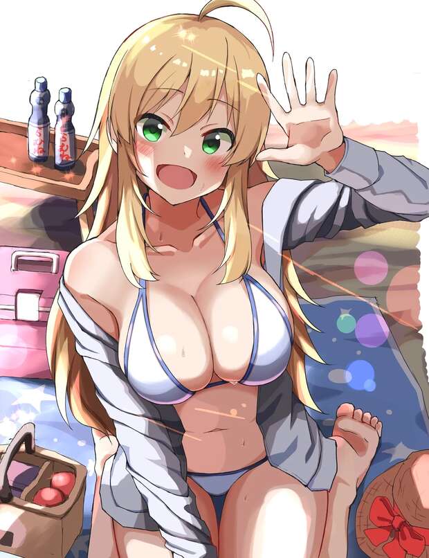 Riina Tada Hentai Exposed: Idolmaster's Bikini Yuri Orgy and XXX Idol Secrets - pic 1