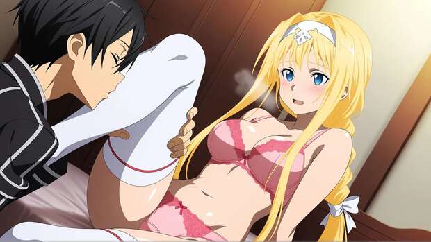 Alice Zuberg Hentai: Sword Art Online's Blonde Integrity Knight in XXX Harem Bliss - pic 5