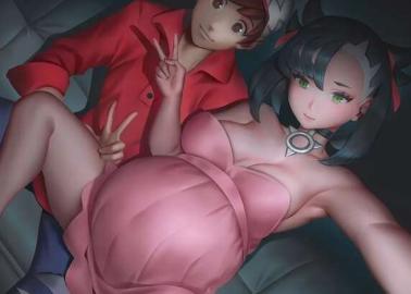 Marnie Hentai Exposed: Pokemon's Twintail Goth in Big Breasts Threesomes